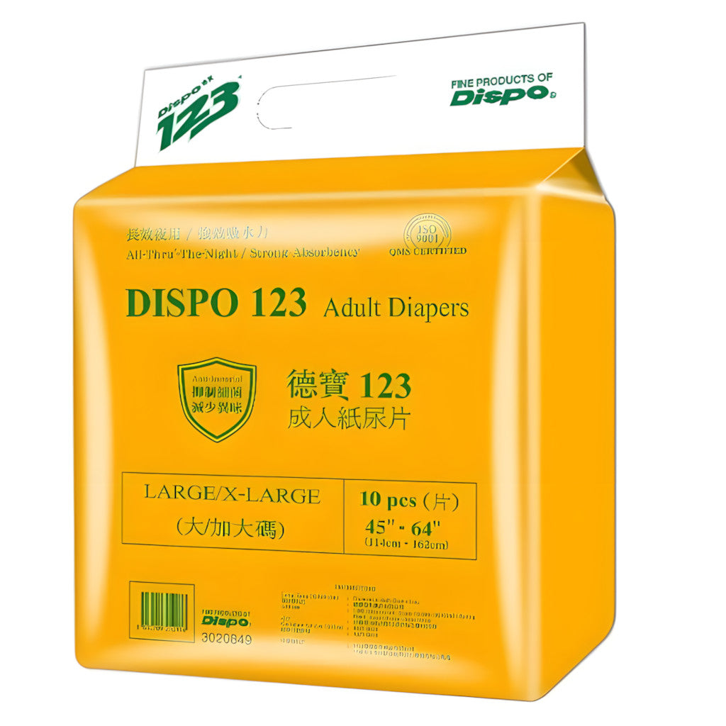 Dispo123 Disposable Adult Diapers-XL(10pcs)