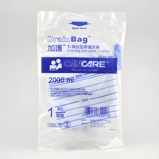 加護™CANCARE®T型排放尿袋2000毫升(推頭)