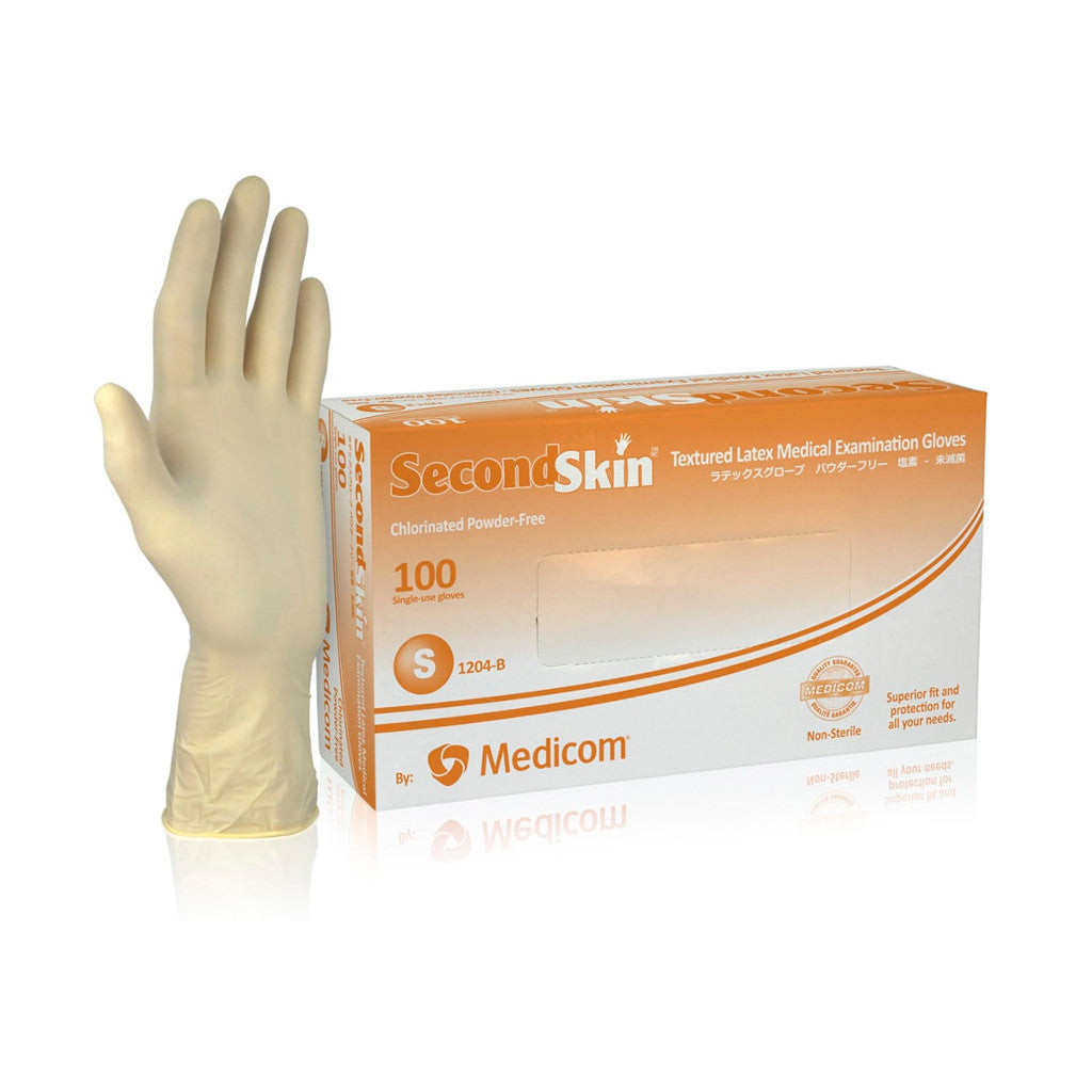 Medicom® SecondSkin無粉肉色乳膠手套細碼